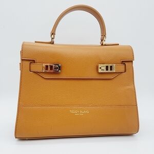Teddy Blake Kim Dollarino 9" Camel Mini Bag Satchel Leather